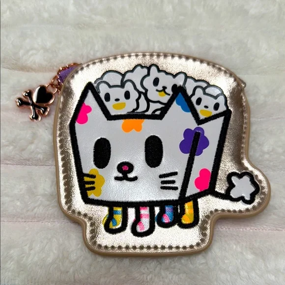 Tokidoki Popcorn 🍿 Kitty Coin Purse with zipper top - Picture 3 of 8